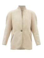 Isabel Marant Toile - Axou Stand-neck Shearling Jacket - Womens - Beige
