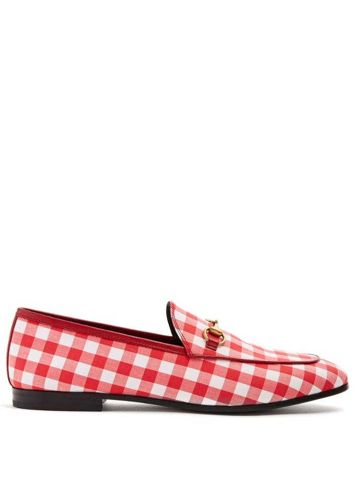 Gucci Jordaan Gingham Loafers