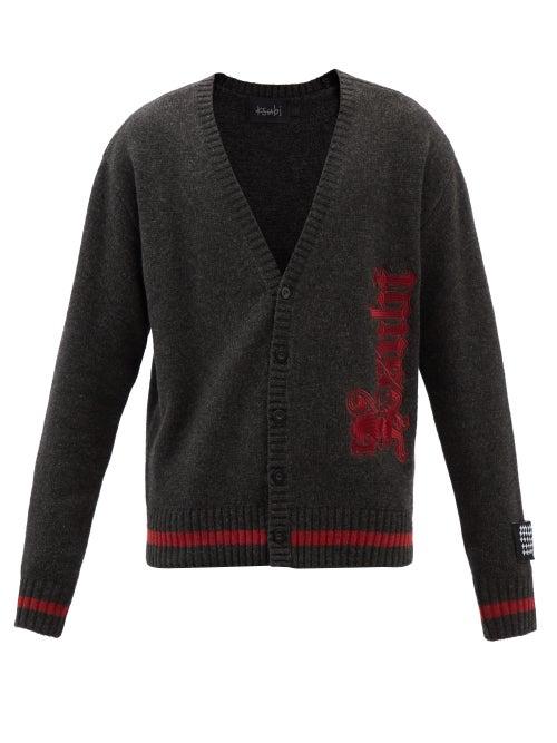 Ksubi - Royalty Logo-embroidered Wool-blend Cardigan - Mens - Black