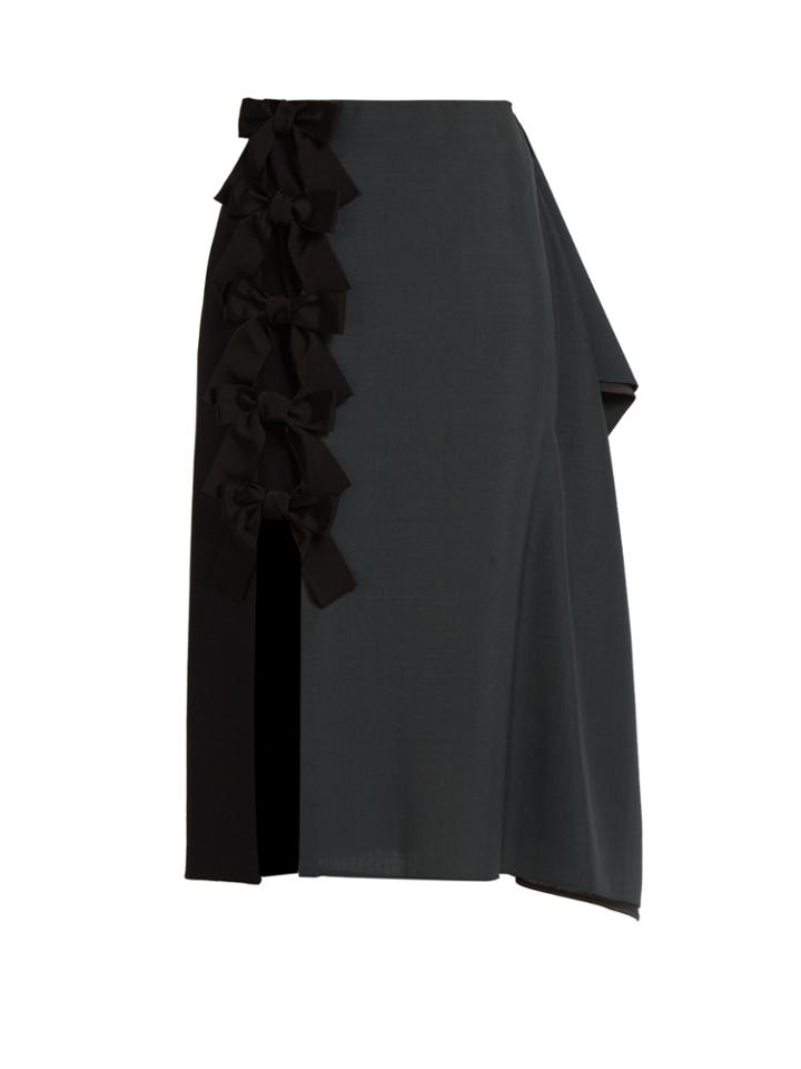 Fendi Extended-seam Wool-blend Pencil Skirt
