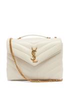 Saint Laurent - Loulou Small Quilted Leather Shoulder Bag - Womens - White