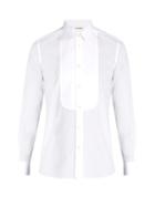 Matchesfashion.com Saint Laurent - Rounded Bib Tuxedo Cotton Shirt - Mens - White