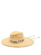 Matchesfashion.com Chlo - Logo-trim Straw Hat - Womens - Beige