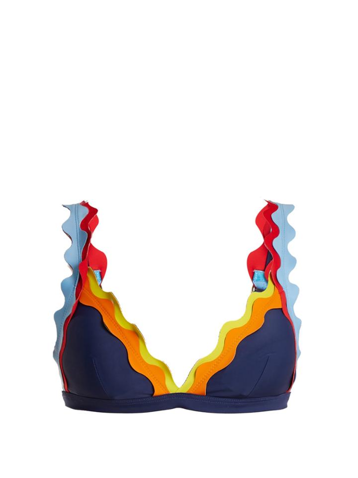 Rye Oh My Scallop-edged Triangle Bikini Top