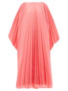 Matchesfashion.com Roksanda - Oleria Dolman-sleeve Pleated Taffeta Gown - Womens - Pink