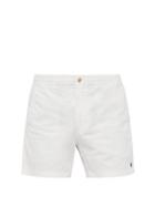 Matchesfashion.com Polo Ralph Lauren - Logo Embroidered Cotton Blend Twill Shorts - Mens - White
