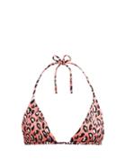 Matchesfashion.com Reina Olga - Love Triangle Leopard Print Bikini Top - Womens - Pink Multi