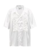Vaquera - Ruffle-trimmed Satin Shirt - Womens - White