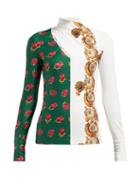 Matchesfashion.com Toga - Floral Print Crossover High Neck Top - Womens - White Print