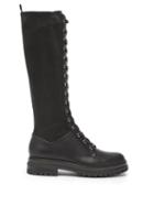 Matchesfashion.com Gianvito Rossi - Martis Lace-up Leather Knee Boots - Womens - Black
