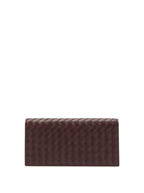 Matchesfashion.com Bottega Veneta - Intrecciato Bi Fold Wallet - Mens - Brown