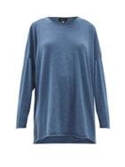 Matchesfashion.com Eskandar - Boat Neck Cashmere Sweater - Womens - Blue