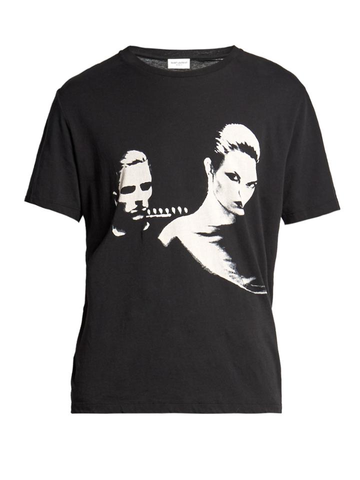 Saint Laurent Face-print Jersey T-shirt