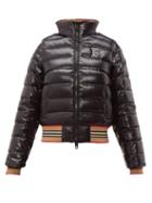 Matchesfashion.com Burberry - Icon Stripe Detachable Sleeve Down Jacket - Womens - Black Multi