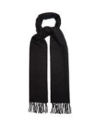 Paul Smith - Logo-embroidered Fringed Cashmere Scarf - Mens - Black