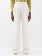 Gucci - High-rise Cotton-blend Tweed Trousers - Womens - Ivory