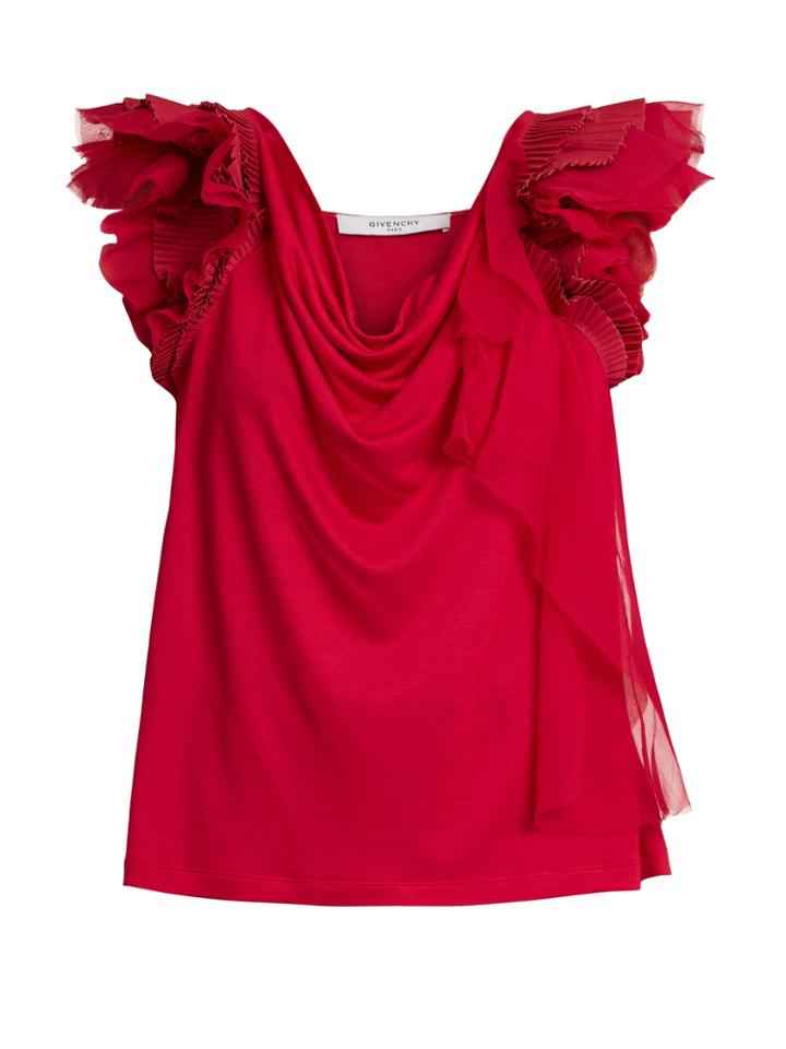 Givenchy Ruffle-trimmed Jersey Top