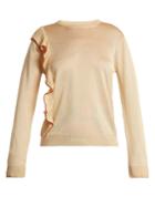 Marco De Vincenzo Round-neck Ruffle-trimmed Sweater