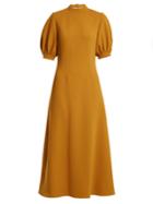 Emilia Wickstead Victoria Cut-out Back Wool Midi Dress