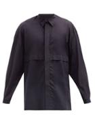 Matchesfashion.com E. Tautz - Concealed-pocket Cotton-poplin Shirt - Mens - Black