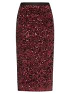 Matchesfashion.com Rebecca Taylor - High Rise Sequinned Pencil Skirt - Womens - Burgundy