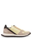 Matchesfashion.com Rick Owens - Panelled Leather Low Top Trainers - Mens - Yellow Multi