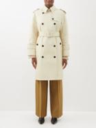 Khaite - Spellman Belted Leather Trench Coat - Womens - Ivory