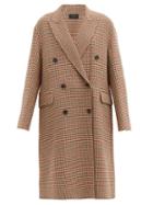 Matchesfashion.com Joseph - Carles Houndstooth Wool-blend Double-breasted Coat - Womens - Beige Multi