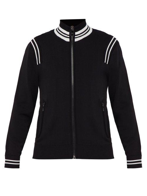 Matchesfashion.com Neil Barrett - Striped Zip Through Sweatshirt - Mens - Black Multi