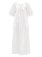 Matchesfashion.com Mara Hoffman - Violet Knotted Organic-cotton Midi Dress - Womens - White