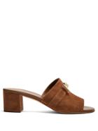 Tod's Open-toe T-bar Suede Mules