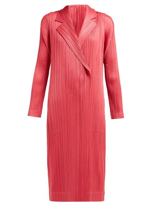 Matchesfashion.com Pleats Please Issey Miyake - Single Breasted Pleated Coat - Womens - Pink