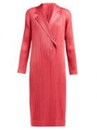 Matchesfashion.com Pleats Please Issey Miyake - Single Breasted Pleated Coat - Womens - Pink