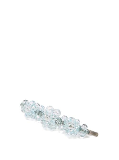 Matchesfashion.com Simone Rocha - Floral Beaded Hair Slide - Womens - Blue
