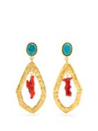 Sylvia Toledano Corail Gold-plated Clip-on Drop Earrings