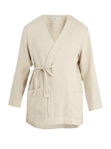 Commas Tie-side Linen Robe