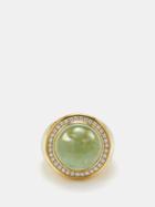Octavia Elizabeth - Blossom Diamond, Beryl & 18kt Gold Ring - Womens - Green Multi