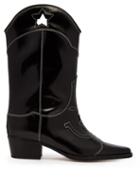 Matchesfashion.com Ganni - Marlyn Western Leather Boots - Womens - Black