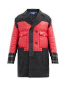 Matchesfashion.com Junya Watanabe - Padded-bodice Houndstooth Wool-tweed Coat - Mens - Red Multi