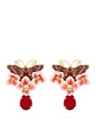Dolce & Gabbana Butterfly And Crystal Drop Earrings