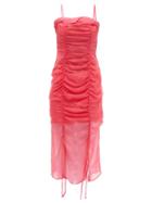Rejina Pyo - Emi Ruched Silk-chiffon Dress - Womens - Pink
