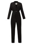 Matchesfashion.com Bottega Veneta - Notch-lapel Wool Tuxedo Jumpsuit - Womens - Black