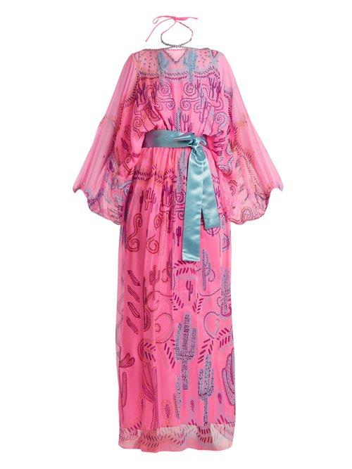 Matchesfashion.com Zandra Rhodes - Archive Ii The 1976 Cactus Gown - Womens - Pink Multi