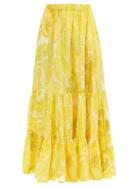 Matchesfashion.com Etro - Paisley-print Cotton-blend Poplin Maxi Skirt - Womens - Yellow Print
