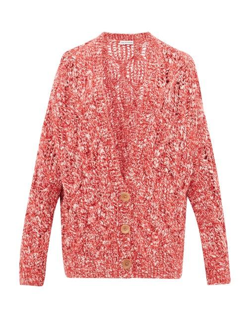 Matchesfashion.com Vika Gazinskaya - Oversized Cable Knit Cardigan - Womens - Red Multi