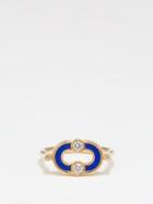 Viltier - Magnetic Diamond, Lapis & 18kt Gold Ring - Womens - Blue Gold