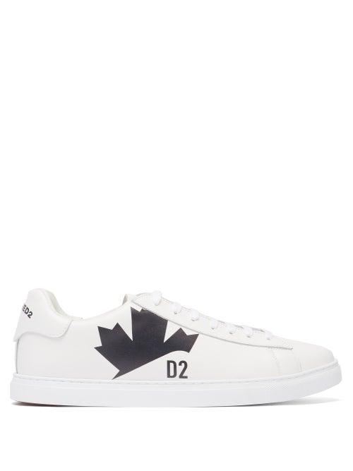 Matchesfashion.com Dsquared2 - Logo-print Leather Trainers - Mens - White Black