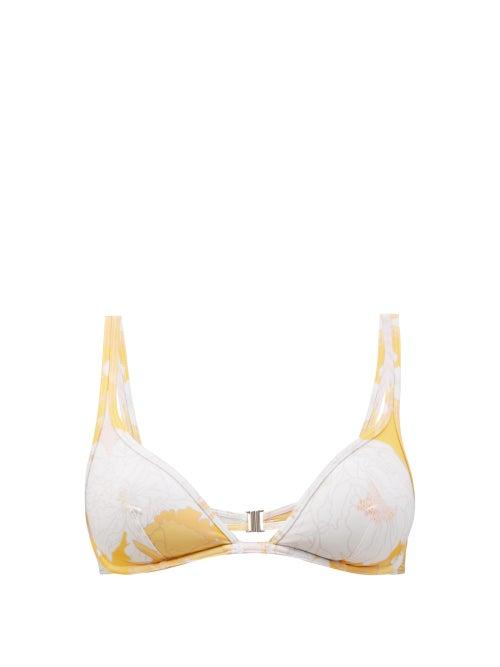 Matchesfashion.com Ephemera - Mai Tai Underwired Recycled Fibre-blend Bikini Top - Womens - Orange Multi
