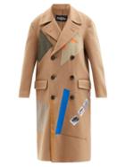 Matchesfashion.com Raf Simons - Aw14 Sterling Ruby Appliqu Wool-blend Coat - Womens - Camel