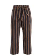 The Great The Convertible Mid-rise Striped Cotton Trousers